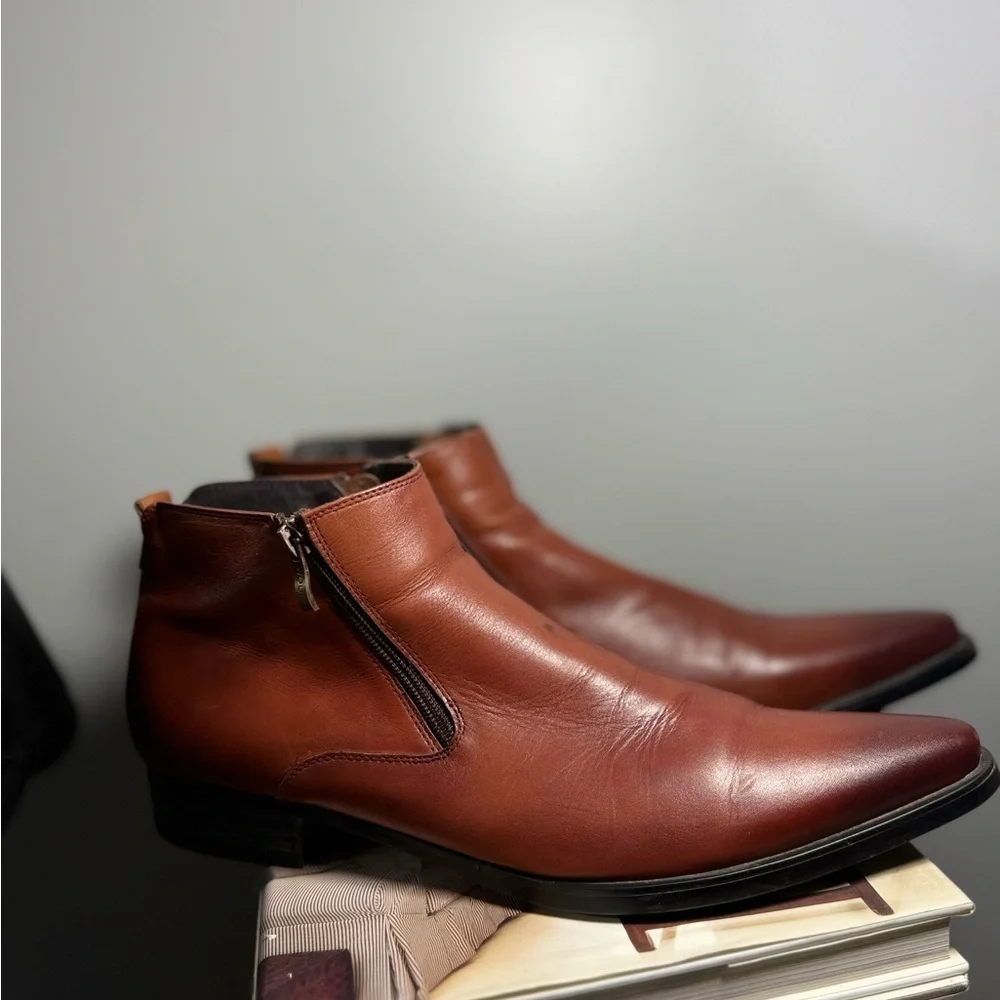 WOUFO Chukka Men's Brown Leather Size 12 Business Formal Ankle Boots